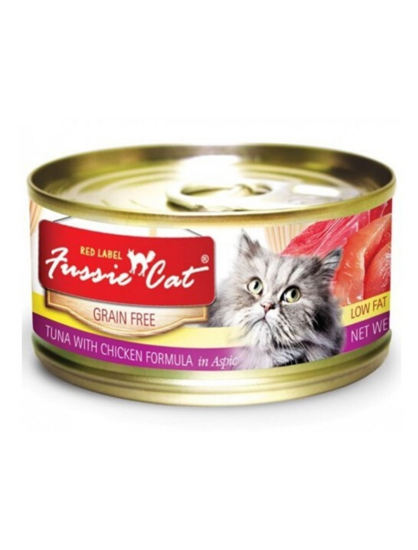Premium Fussie Cat Red Label Tuna & Chicken Wet Cat Food - Grain-Free, High Protein Formula (80g) - Perfect for Adult Cats' Daily Meals & Special Treats