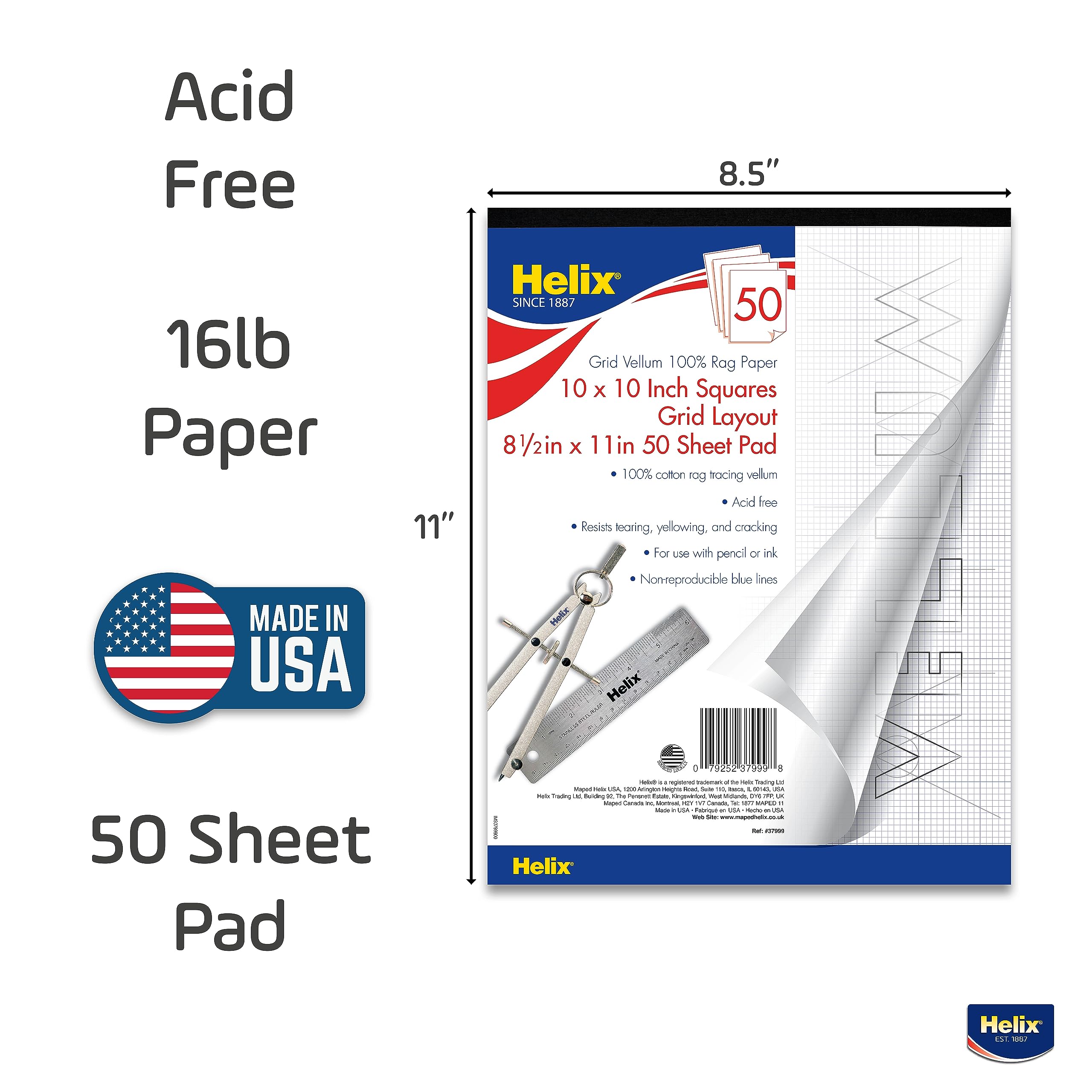 Premium Vellum Paper Pad - 50 Sheets of Translucent Tracing Paper for Artists, Designers & Crafters - Perfect for Sketching, Calligraphy & Scrapbooking