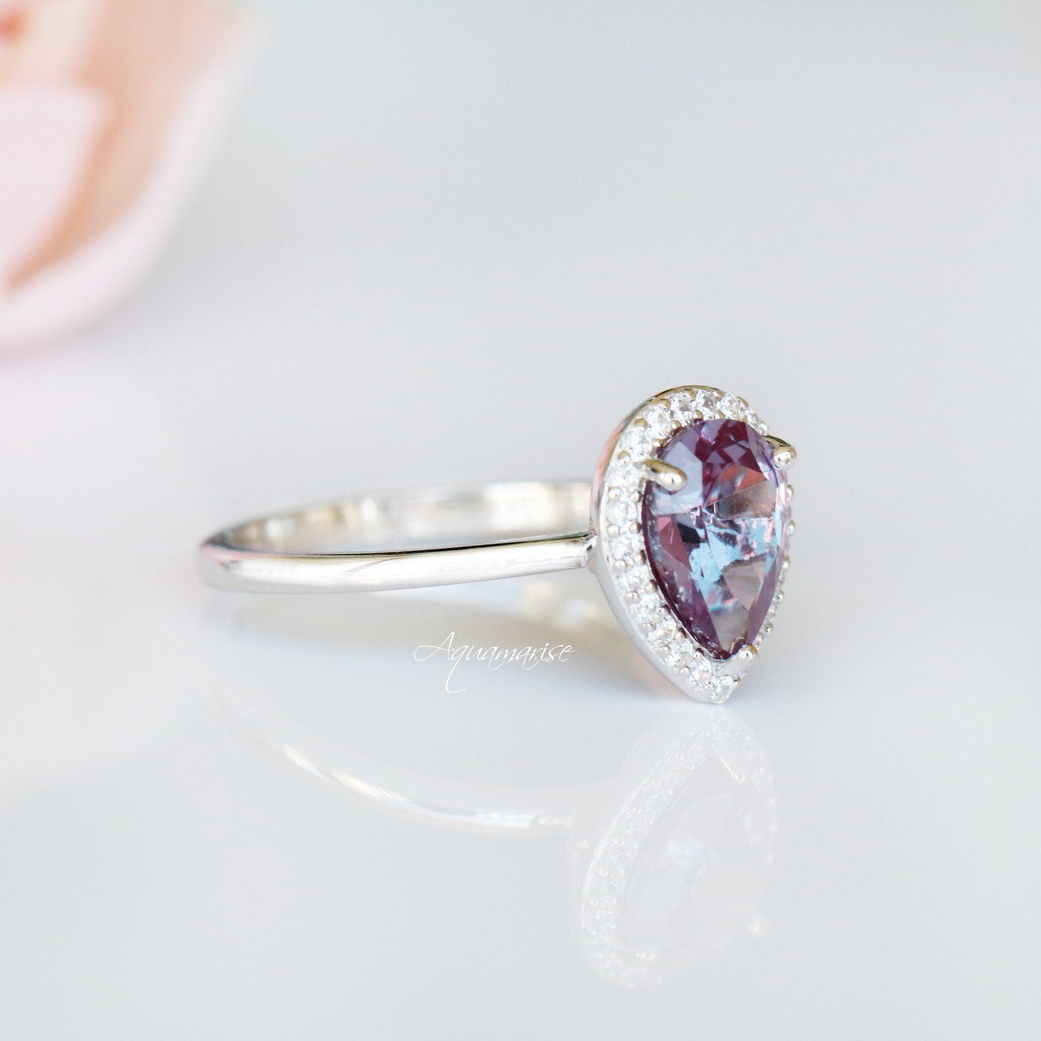 Camila Alexandrite Ring Sterling Silver – Elegant Birthstone Jewelry for Women, Perfect for Gifts, Anniversaries & Special Occasions