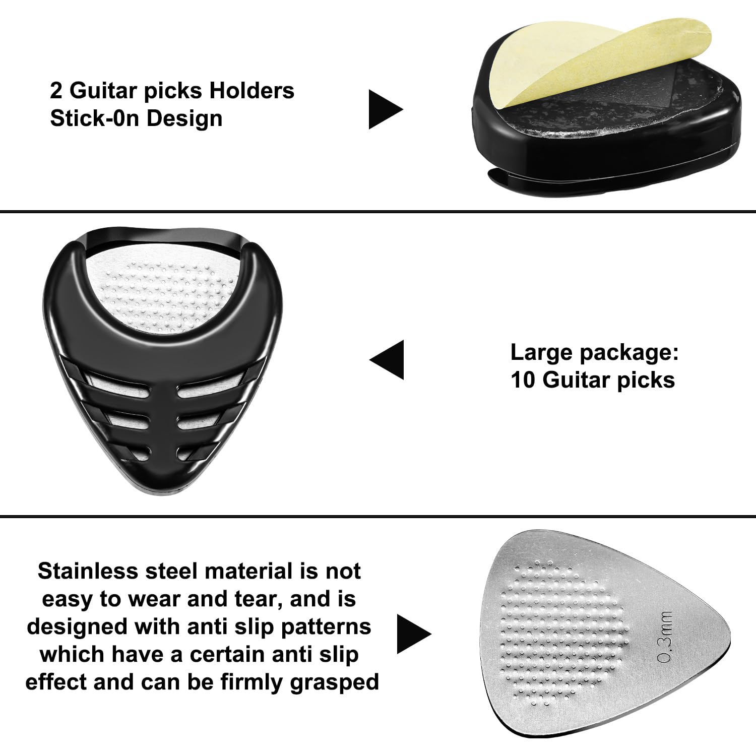 Premium Stainless Steel Guitar Picks - 30 Pcs Metal Plectrums with Storage Case for Electric Guitar, Bass & Ukulele - Durable Picks for Professional Musicians & Beginners - Perfect for Live Performances, Studio Recording & Practice Sessions