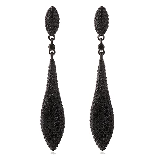 A1：black crystal bridal earrings