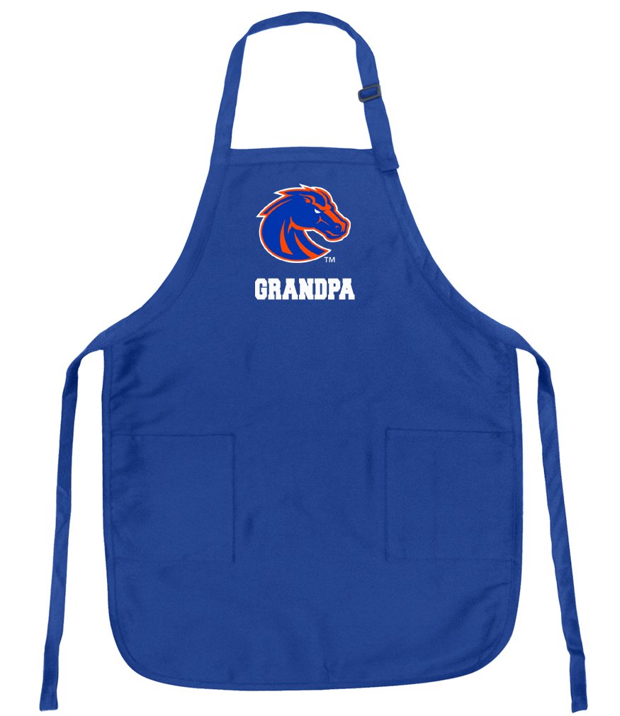 Boise State Broncos Grandpa Apron with Pockets - BBQ Grilling, Kitchen Cooking, Baking & Outdoor Entertaining - Adjustable & Durable for Men & Women