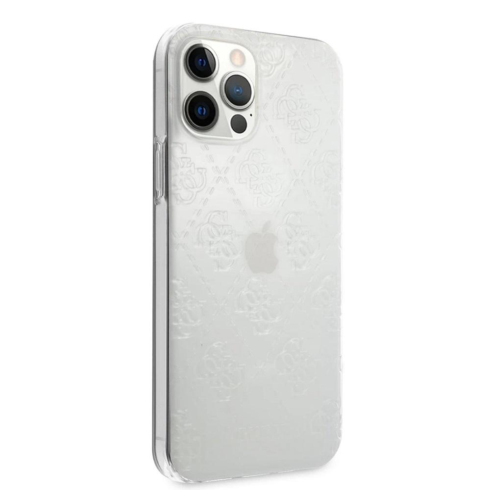 GUESS iPhone 12/12 Pro Hard Case with Clear Logo Design - Slim Protective Cover for Everyday Use, Travel & Work