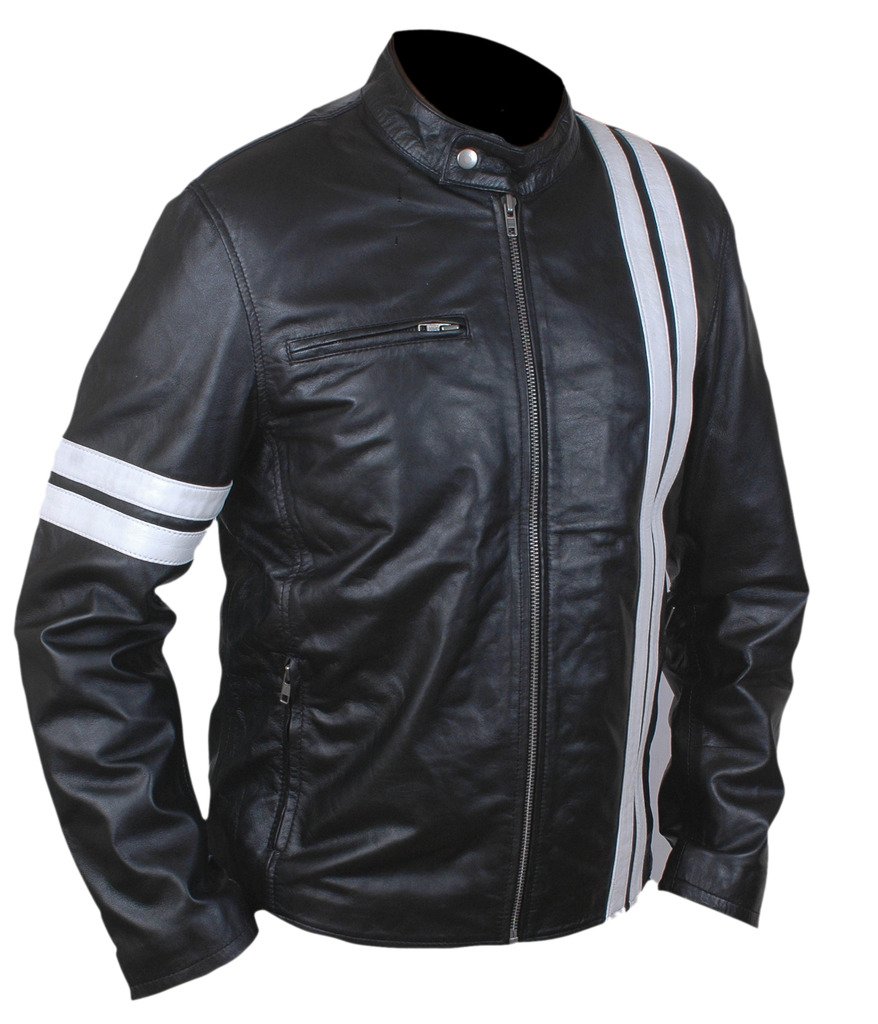 F&H Men's Genuine Leather Jacket - San Francisco John Tanner Gaming Style - Premium Biker Jacket for Men | Perfect for Motorcycle Riding, Cosplay & Casual Wear