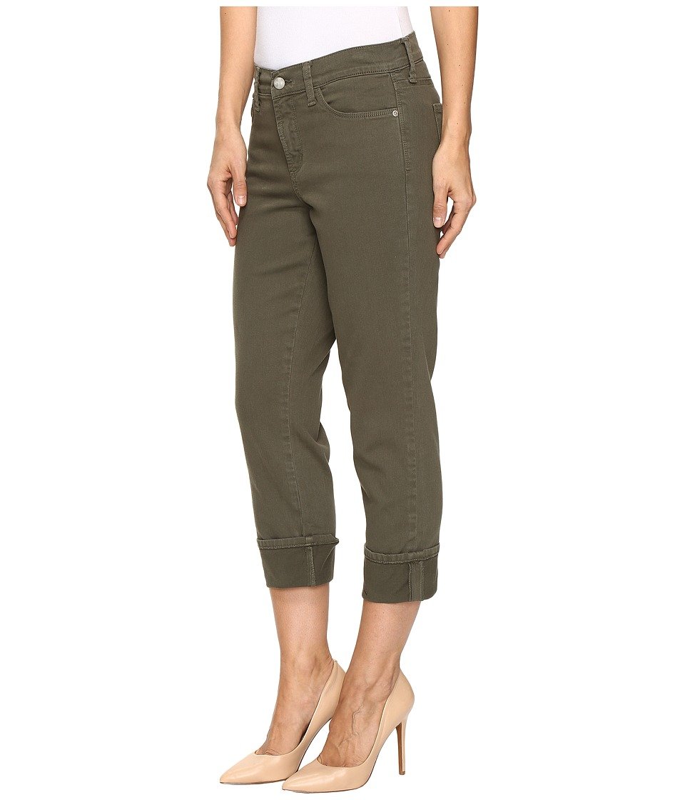 NYDJ Women's Petite Dayla Wide Cuff Capri Jeans - Colored Bull Denim Stretch Pants for Casual Wear & Summer Outfits