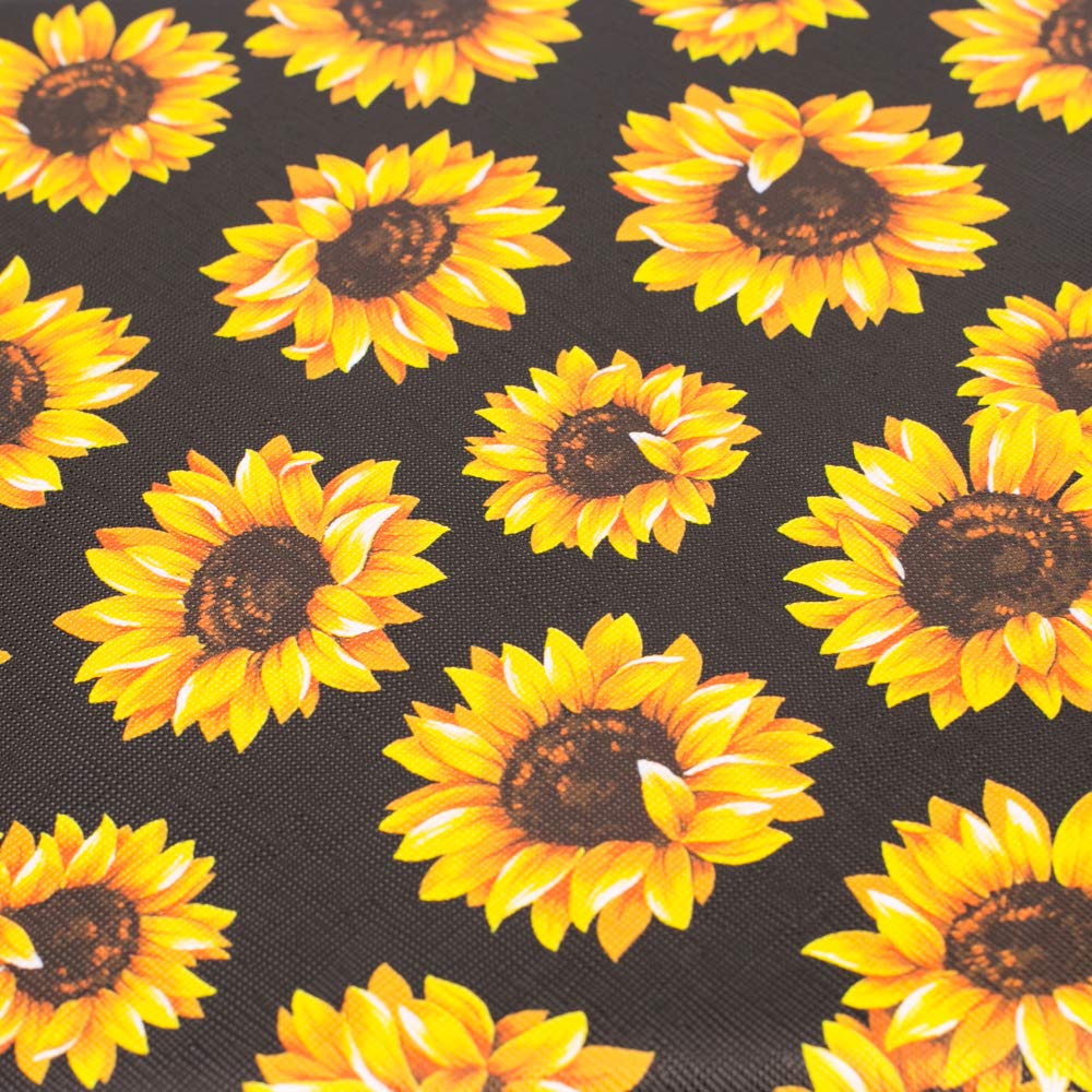 **Large Waterproof Sunflower Printed Makeup Bag - Travel Cosmetic Organizer with Gold Zipper for Brushes & Toiletries | Perfect for Women's Travel, Gym, or Daily Essentials Storage**