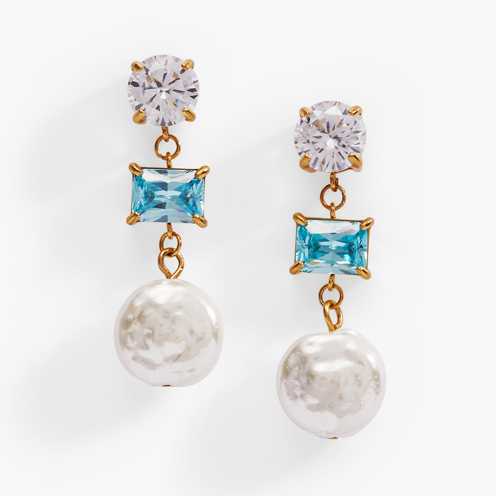 Elegant Coin Pearl Triple Drop Earrings for Women - Handmade Vintage Dangle Jewelry - Perfect for Weddings, Parties & Special Occasions