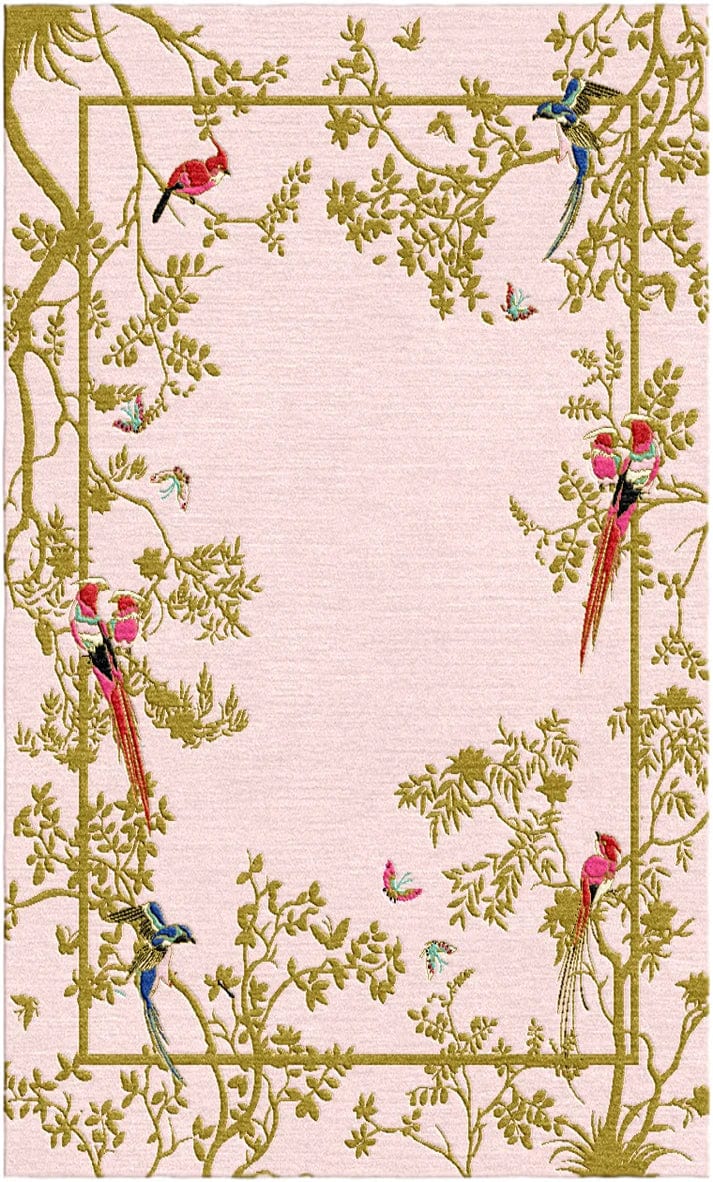 Luxury Pink & Gold Hand Tufted Oriental Rug - Premium Wool Carpet for Living Room, Bedroom Decor - Elegant Home Accent for Boho, Modern & Traditional Interiors