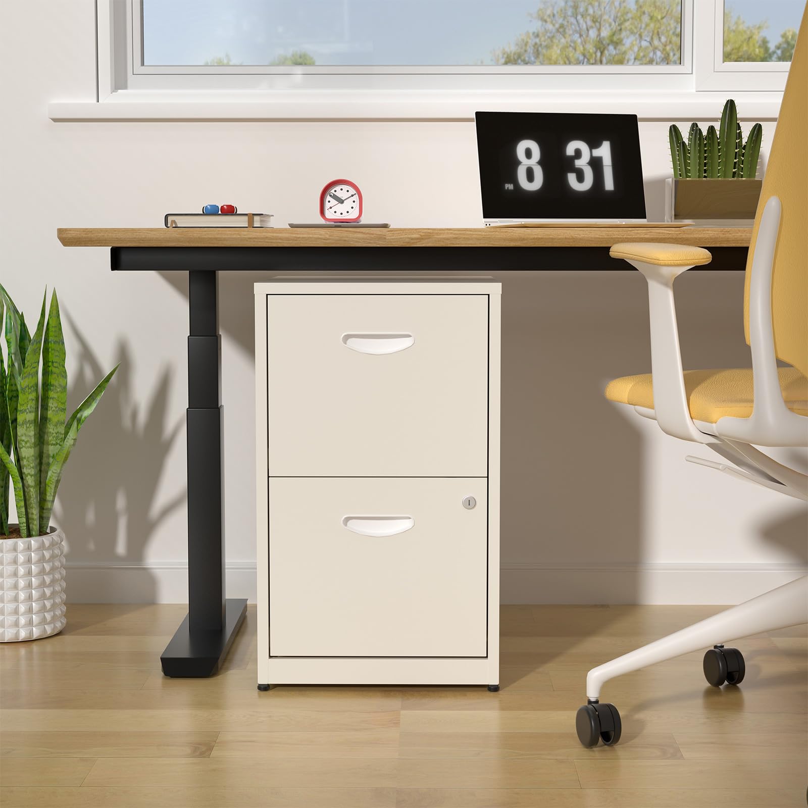2-Drawer Locking Metal Filing Cabinet for Letter-Size Files - Vertical Under Desk Storage for Home & Office - Secure Document Organization Solution (Assembly Required) | Perfect for Small Spaces, Home Offices & Workstations