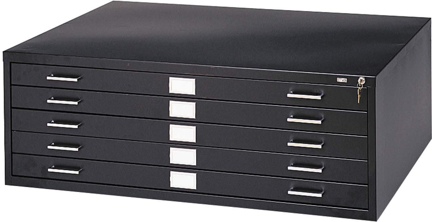 Safco 4994 5-Drawer Steel Flat File Cabinet for 24x36 Documents - Secure Storage for Architectural Drawings, Blueprints & Office Files