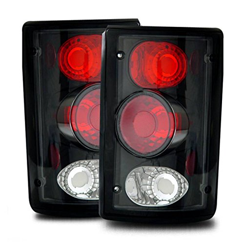 Ford Excursion & Econoline Van Black Euro Tail Lights Assembly Set - Left Driver & Right Passenger Side Replacement Parts - Perfect for Night Driving & Vehicle Customization