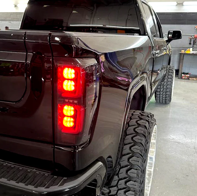 GMC Sierra 1500 2019-2023 LED Tail Lights - Smoked OLED Replacement for OEM - Upgrade Your Truck's Style & Safety for Night Driving & Off-Road Adventures