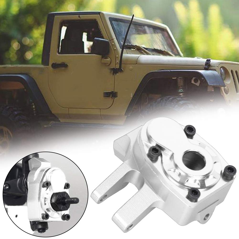 2Pcs Aluminum Alloy RC Car Front Steering Cup & Axle Shell Housing - Compatible with SCX10 III RC Crawler (Silver) | Durable Replacement Part for Off-Road RC Car Upgrades & Repairs