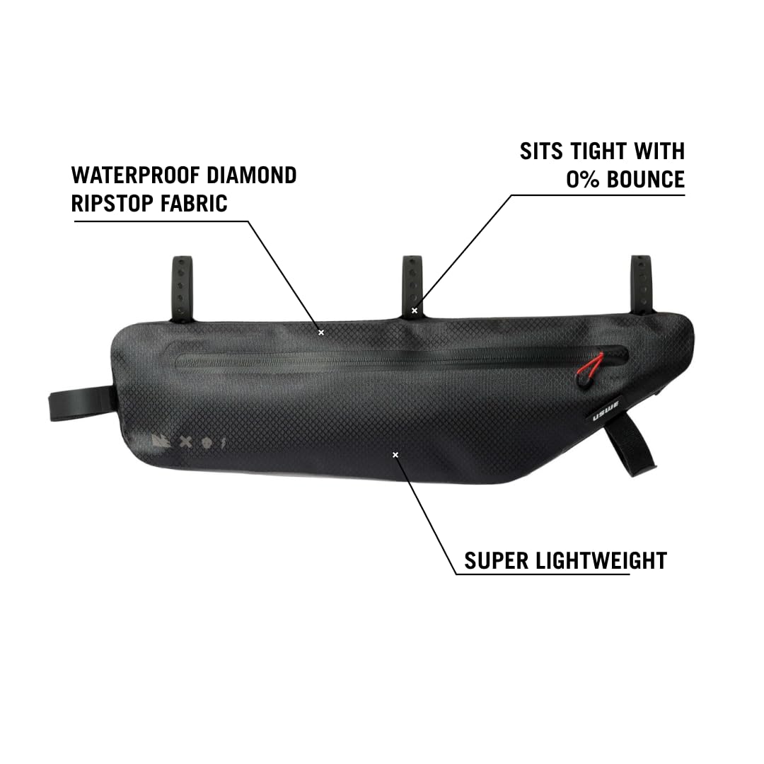USWE Waterproof Bike Frame Bag for MTB, Gravel & E-Bikes - Durable Cycling Pouch for Road & Off-Road Bikepacking - Perfect for Men & Women Riders - Ideal for Commuting, Trail Adventures & Long-Distance Tours