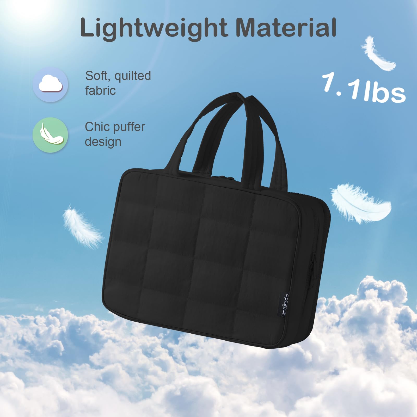 WOOMADA Hanging Toiletry Bag with Jewelry Organizer - Travel Cosmetic Bag for Women - Perfect for Vacation & Business Trips