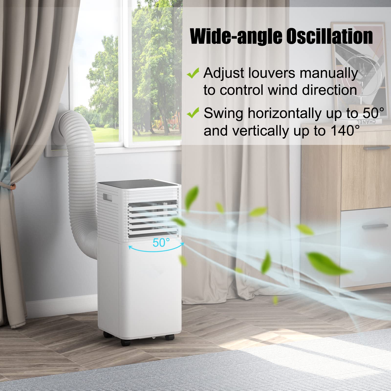 BK10111US Portable Air Conditioner - 8000 BTU, White, Compact & Energy Efficient Cooling Unit for Home, Office, Bedroom - Perfect for Small Spaces up to 200 Sq Ft