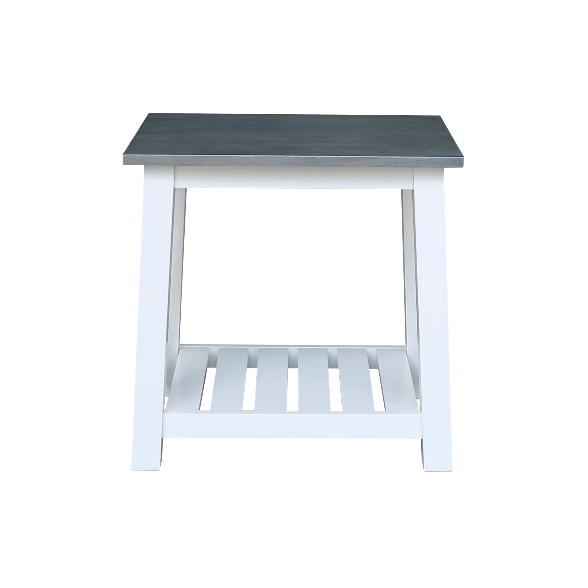 IC International Concepts Surrey End Table - Modern Accent Side Table with Heather Gray & White Finish | Sturdy & Easy Assembly | Perfect for Living Room, Bedroom, Office or Dorm Decor | Nightstand, Coffee Table & Home Furnishing Solution