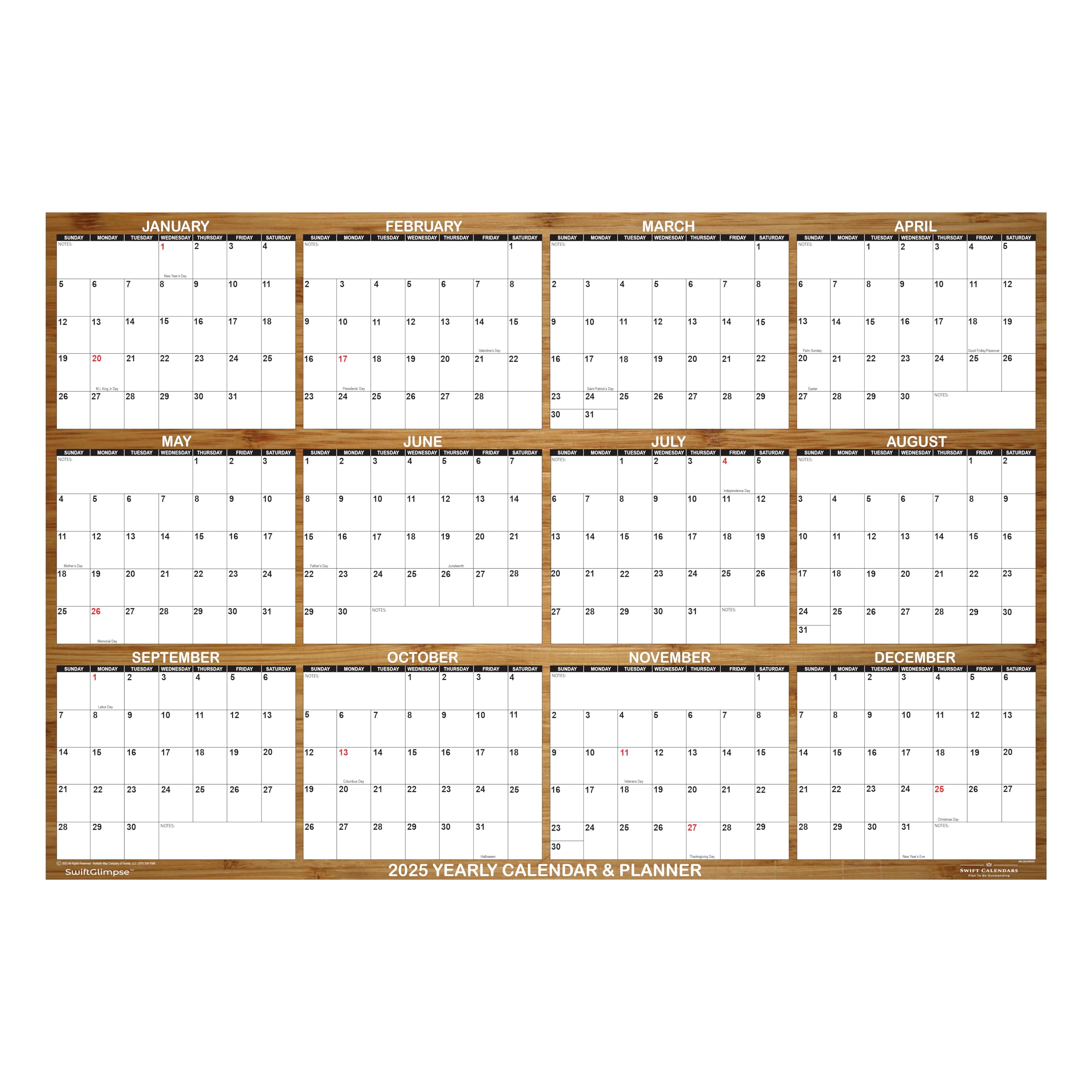 2025 SwiftGlimpse Large Wall Calendar - 24