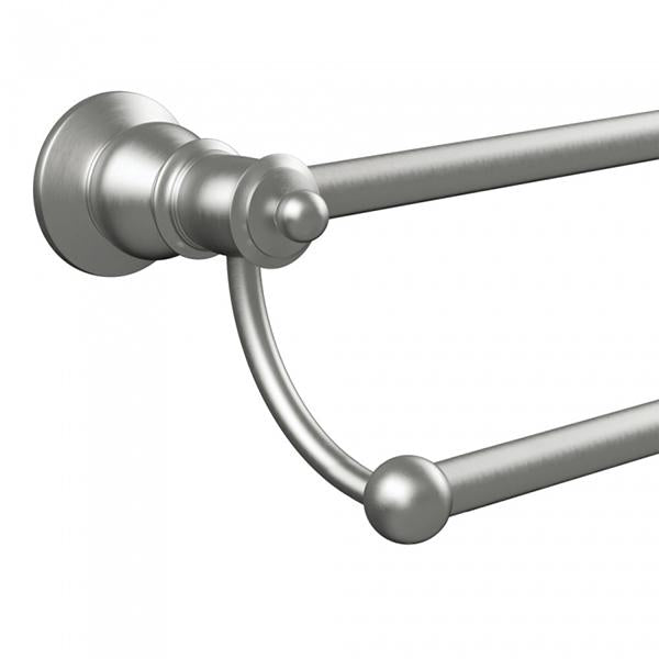 Fienza 81008BN Lillian Double Towel Rail - Brushed Nickel Finish - Bathroom Towel Holder for Spa, Hotel & Home Decor