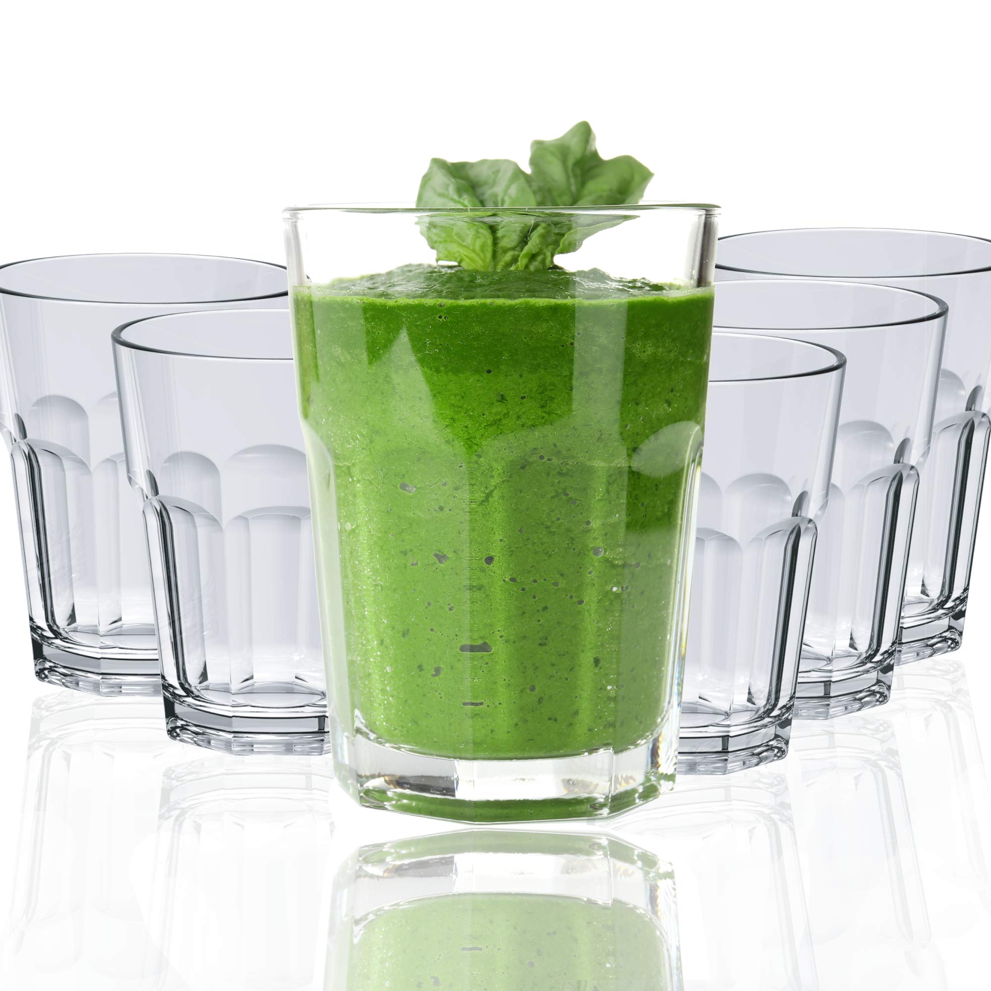 DECOR WORKS 18 Oz Acrylic Drinking Glasses Set of 6 - Shatterproof Plastic Tumblers for Water, Juice, Cocktails - Perfect for Parties, Picnics, and Outdoor Events