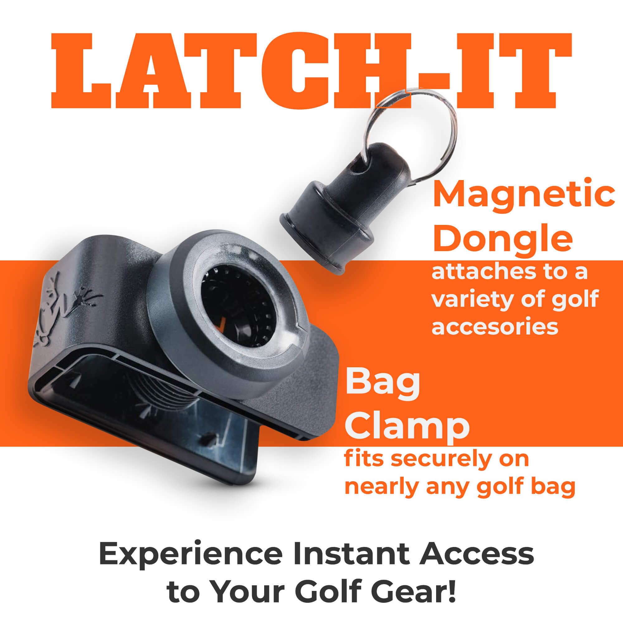 Frogger Golf Bag Latch-It Magnetic Accessory Attachment System - Secure Clip for Golf Towels, Brushes, Rangefinders & More | Perfect for Golf Course, Driving Range & Outdoor Training