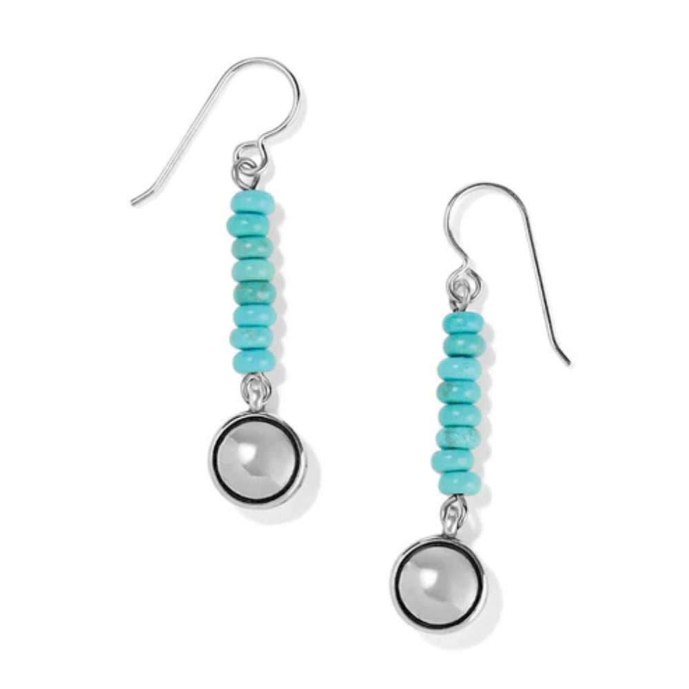 Brighton Contempo Nuevo Azul Dome French Wire Earrings - Elegant Blue Dangle Earrings for Women, Sterling Silver Hoop Earrings with Dome Design | Perfect for Parties, Weddings & Everyday Wear