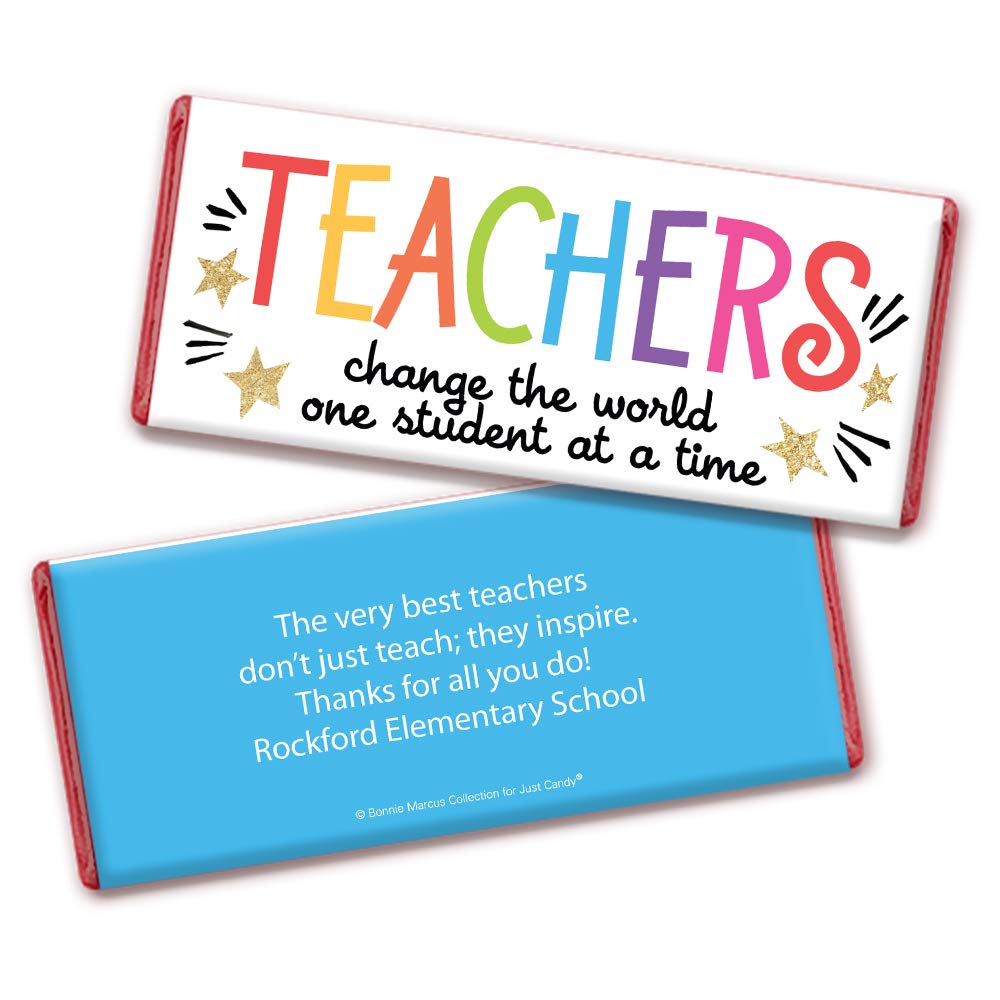 Custom Chocolate Bar Favors for Teacher Appreciation - 36 Personalized Candy Bars - Perfect for Classroom Gifts, School Events & Thank You Presents