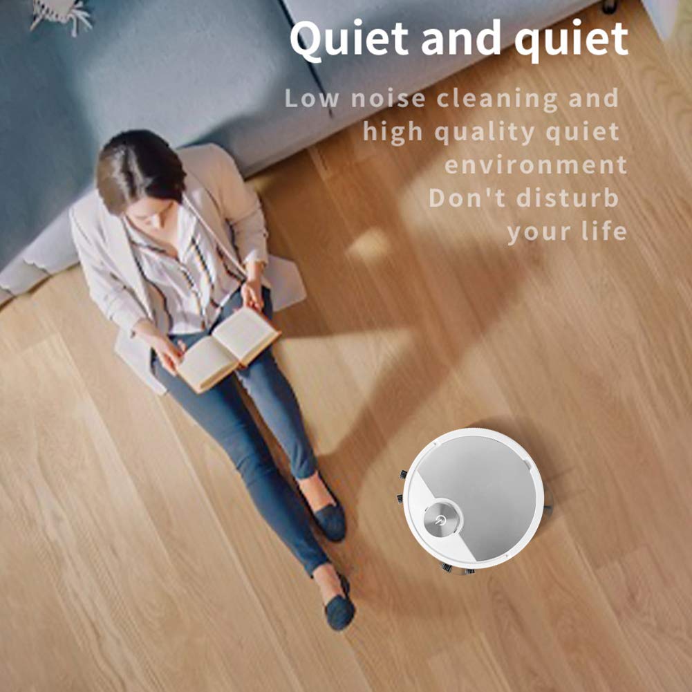 KANGYEBAIHUODIAN Smart Robot Vacuum Cleaner with WiFi App Control, Automatic Dust Removal, Powerful Suction for Hardwood Floors & Carpets - Ideal for Home, Office & Pet Hair Cleaning (Silver)