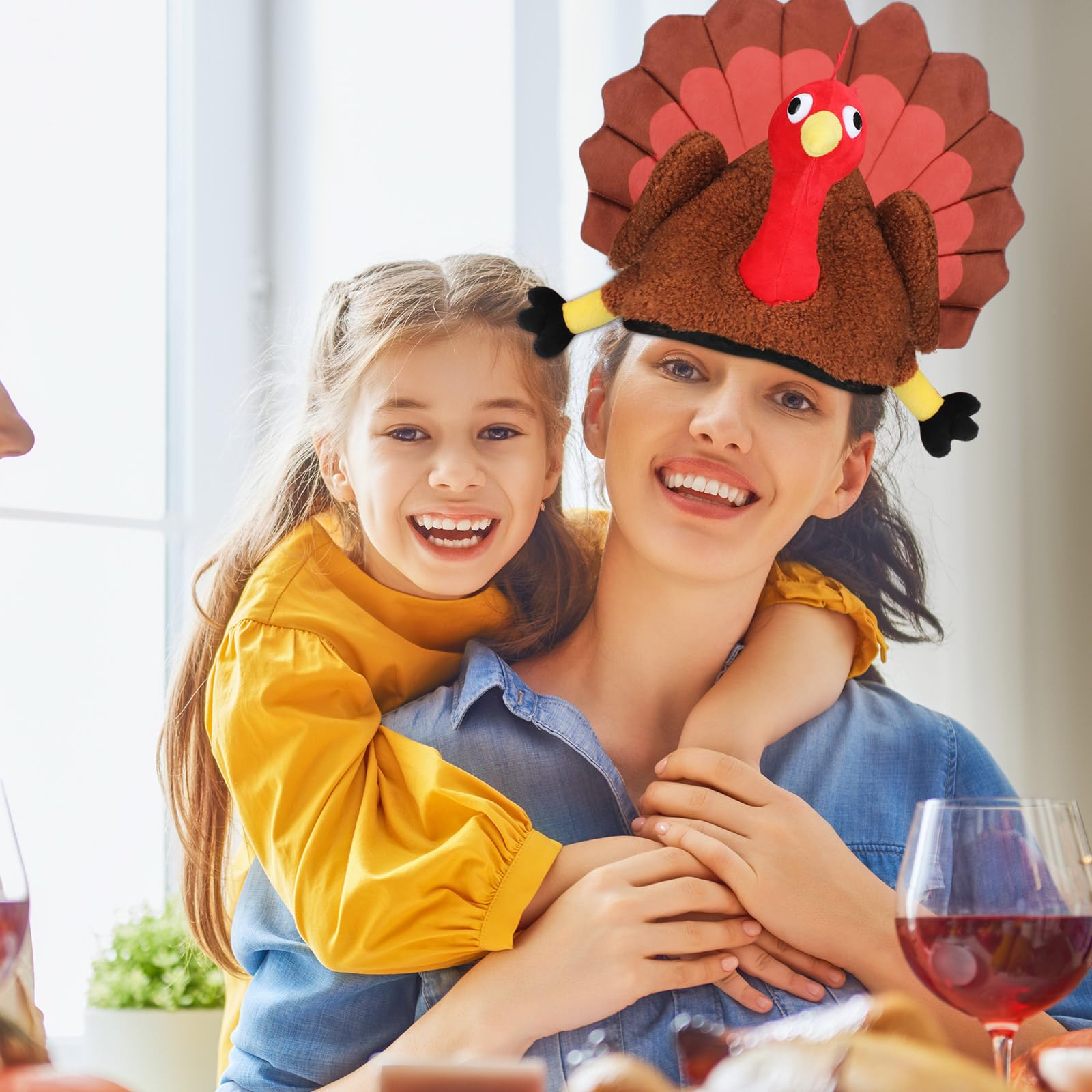12 Pack Thanksgiving Turkey Hats - Fun Silly Costume Hats for Thanksgiving Party, Role Play, Carnival & Cosplay Events - 4 Styles - Perfect for Family Gatherings, Office Parties & Holiday Festivities