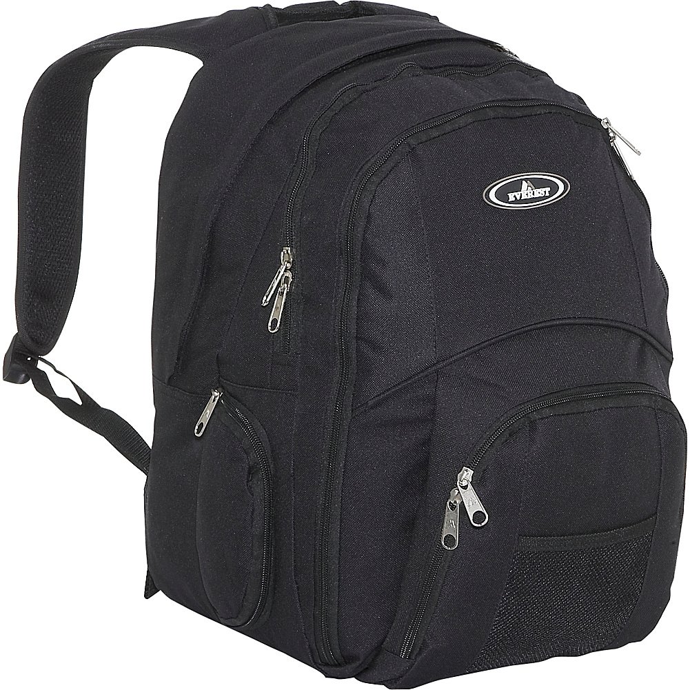 Everest Luggage Black Laptop Backpack - Durable, Lightweight, One Size - Perfect for Work, Travel & School