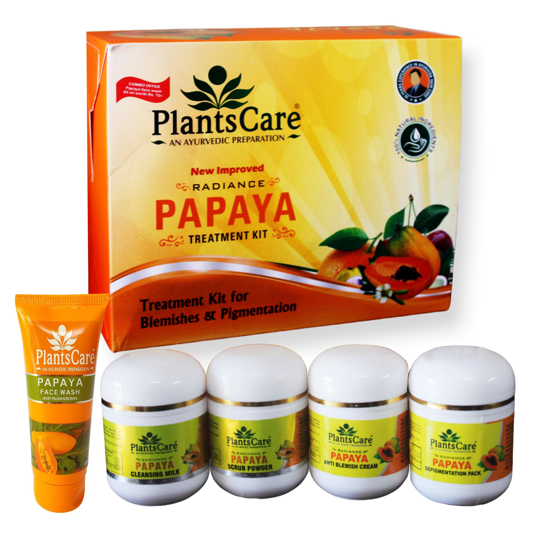 Best Plants CareRadiance Papaya Treatment Kit 165g+65ml for Hair Repair & Nourishment - Perfect for Damaged, Dry & Frizzy Hair at Home Salon