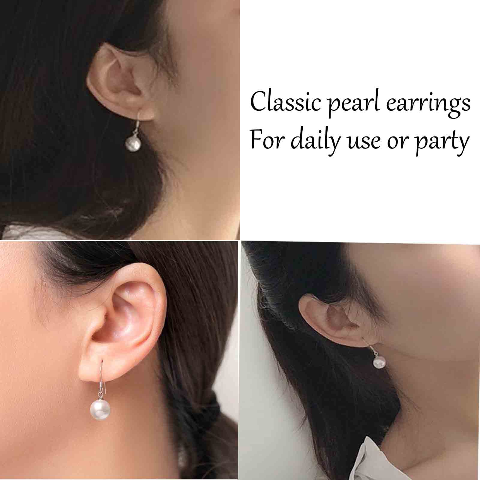 Boho Pearl Hook Earrings - Freshwater Pearl Drop Earrings for Women, Silver Round Dangle Earrings, Bridal Jewelry & Bridesmaid Gifts | Perfect for Weddings, Parties & Everyday Wear