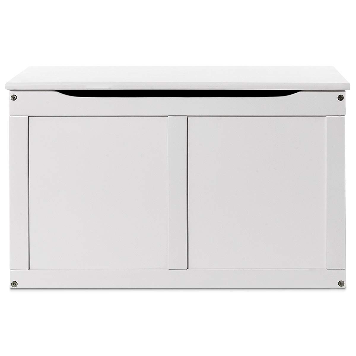 Costzon Kids Wooden Toy Box with Flip Top Lid - Large Storage Chest & Bench Organizer for Nursery, Playroom, Kids Room - White | Perfect for Toy Storage, Seating & Room Decor