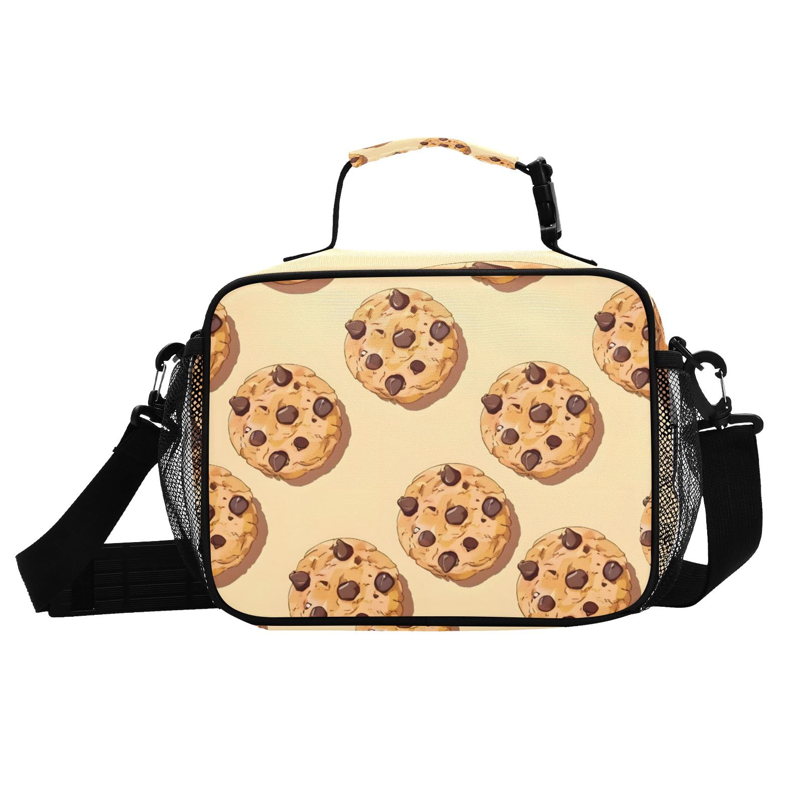 Insulated Chocolate Cookies Kids Lunch Bag - Reusable & Childish Lunch Box for Boys & Girls, Cooler Tote with Shoulder Strap - Perfect for School, Office, Picnic & Travel