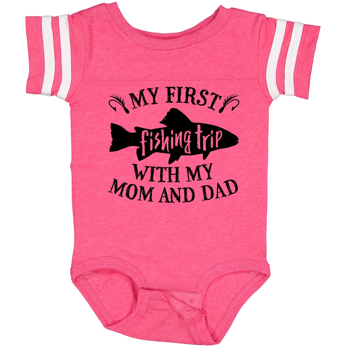 My First Fishing Trip with Mom and Dad Baby Bodysuit - Cute Fishing-Themed Infant Onesie for Family Outings & Photo Shoots