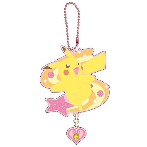 Pokemon Kirakira Glitter Jewel Rubber Mascot Keychain - Cute Anime Keyring for Backpacks, Bags & Gifts | Pokemon Collectible Accessory for Fans