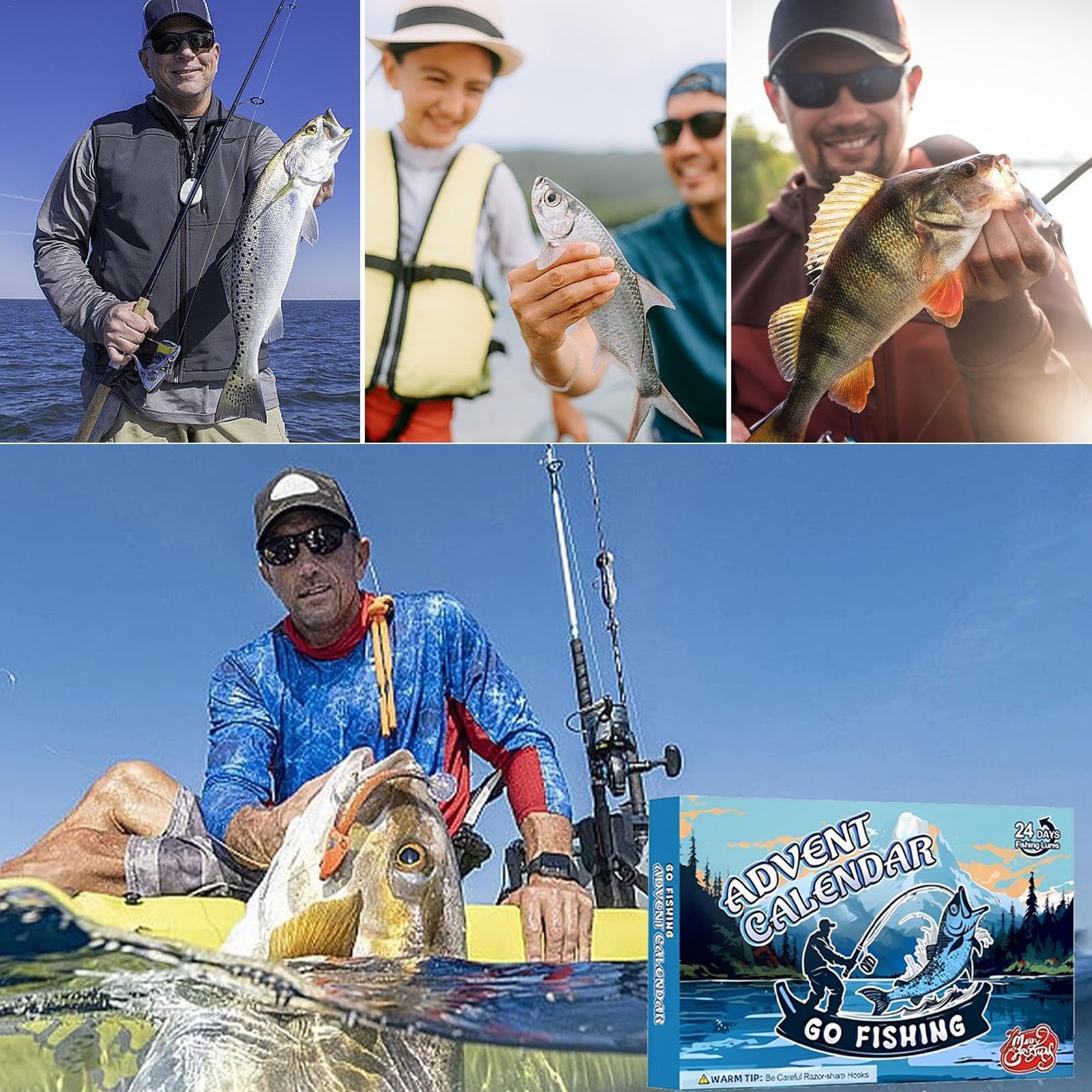 **2024 Fishing Lure Advent Calendar – 24-Day Christmas Countdown Box with Premium Lures | Perfect Gift for Anglers & Fishing Enthusiasts | Ideal for Holiday Stocking Stuffers & Festive Fishing Fun**