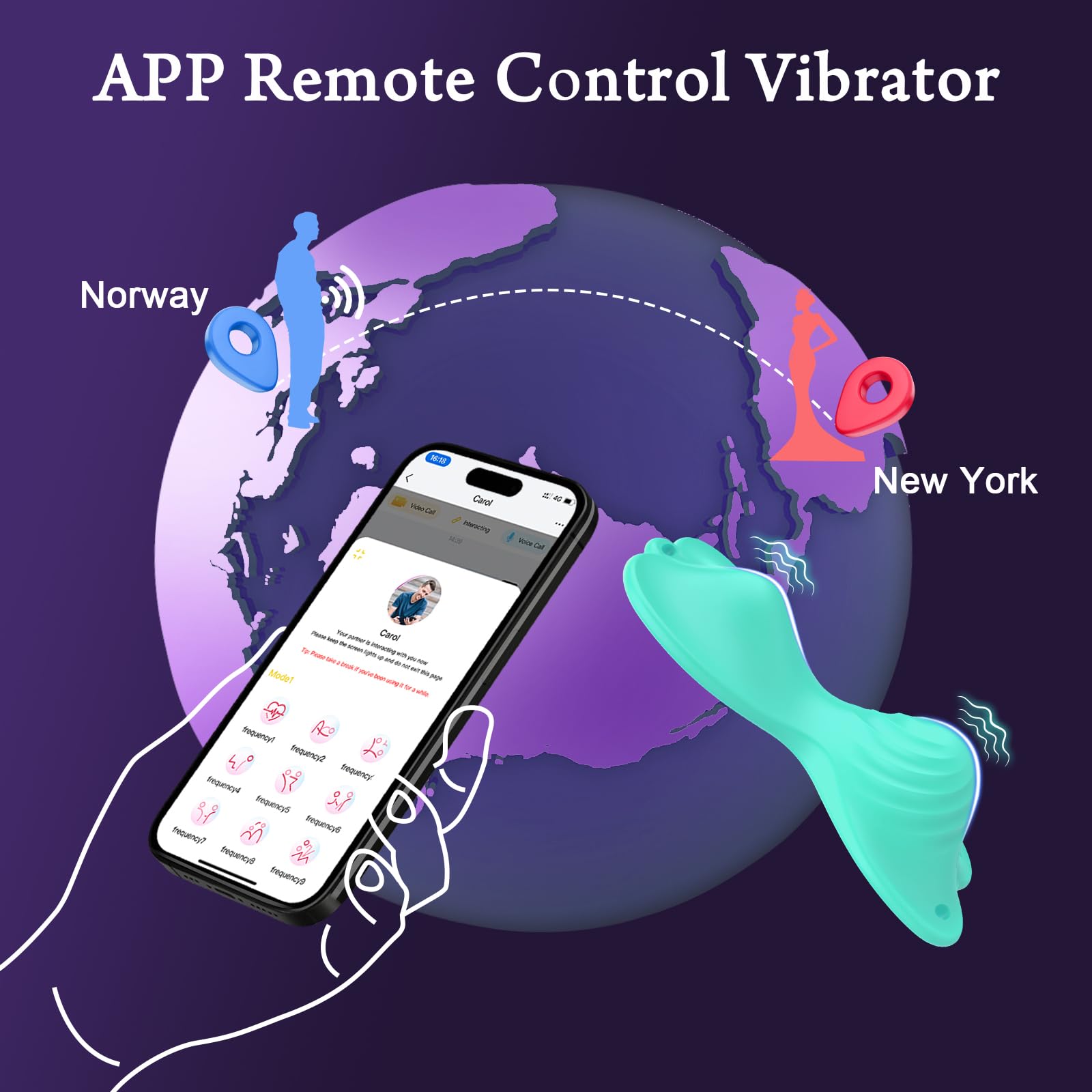 APP Remote Control Vibrator - Butterfly Clit Stimulator with 18 Vibration Modes, Dual Motor Wearable Vibrator for Women | Hands-Free Pleasure During Sitting, Riding & Couples Play (Green)