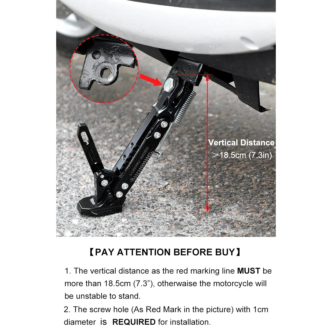 CNC Motorcycle Adjustable Side Kickstand - Aluminum Alloy Parking Foot Support for Scooters, Electric Bikes & Pit Bikes | Perfect for Secure Parking & Stable Storage