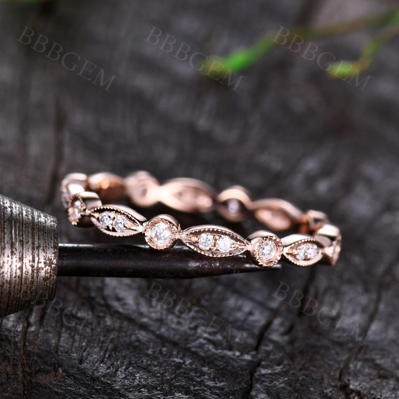 14K White Gold Round Diamond Wedding Ring - Solid Full Eternity Bezel Infinity Stacking Matching Band for Women | Perfect for Engagement, Anniversary, Valentine's Day & Everyday Elegance