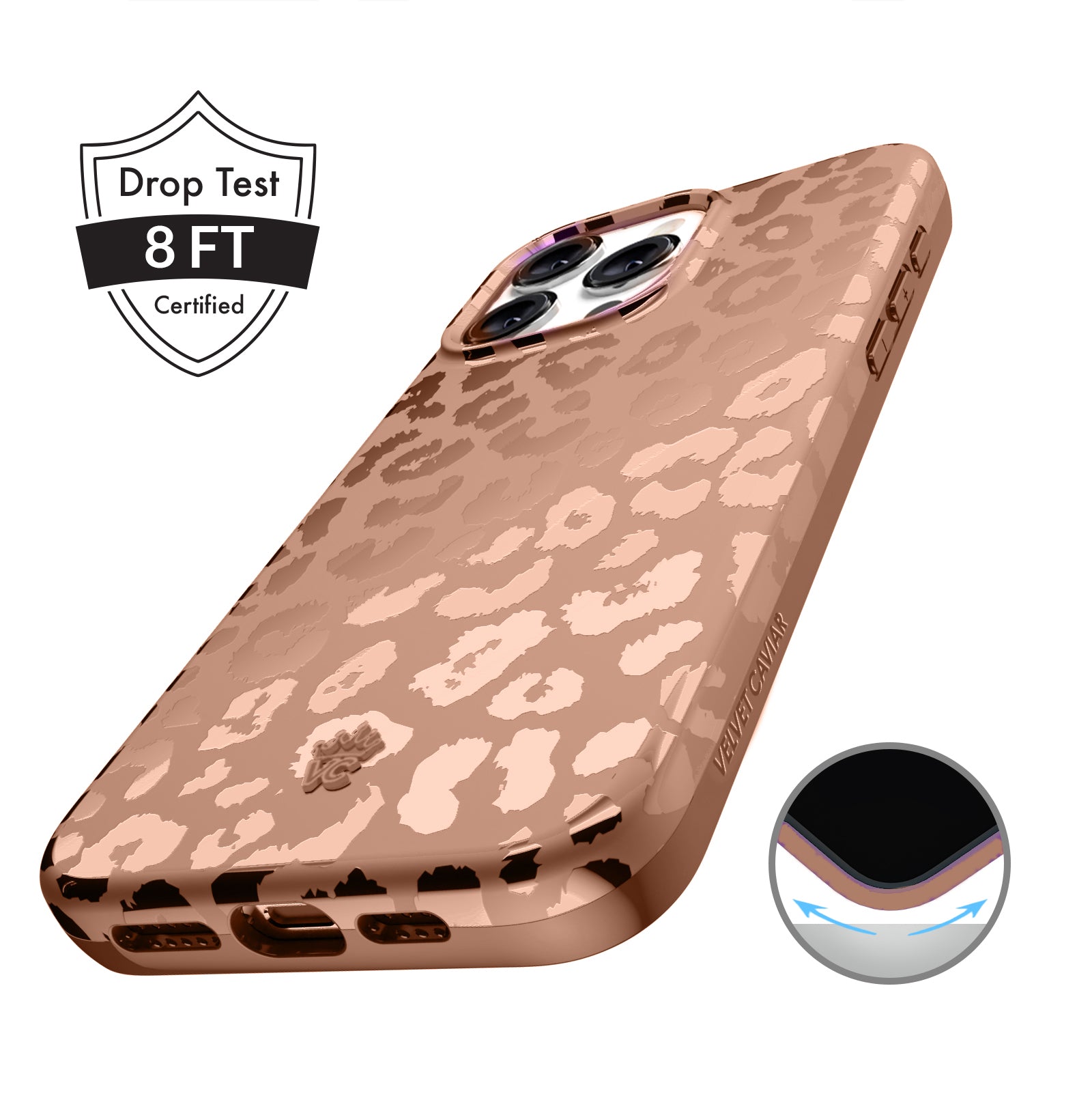 Bronze Chrome Leopard Print iPhone Case - Stylish Protective Cover for iPhone 13/14/15 Pro Max | Perfect for Fashion Lovers & Wild Animal Print Enthusiasts