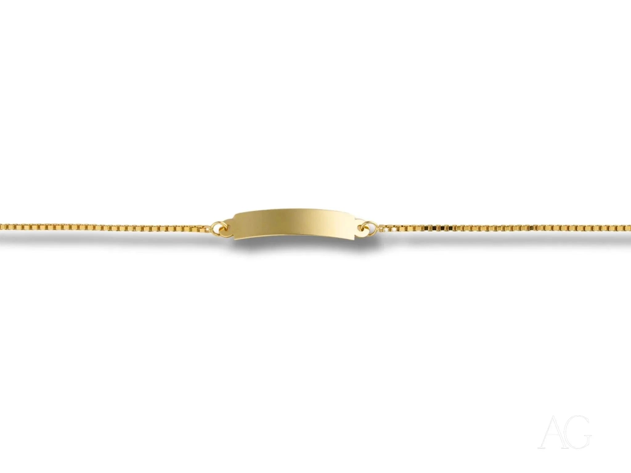 18K Solid Gold Kids Bracelet with ID Plate - Elegant, Customizable Name Bracelet for Toddlers & Children - Perfect for Birthdays, Christenings & Special Gifts