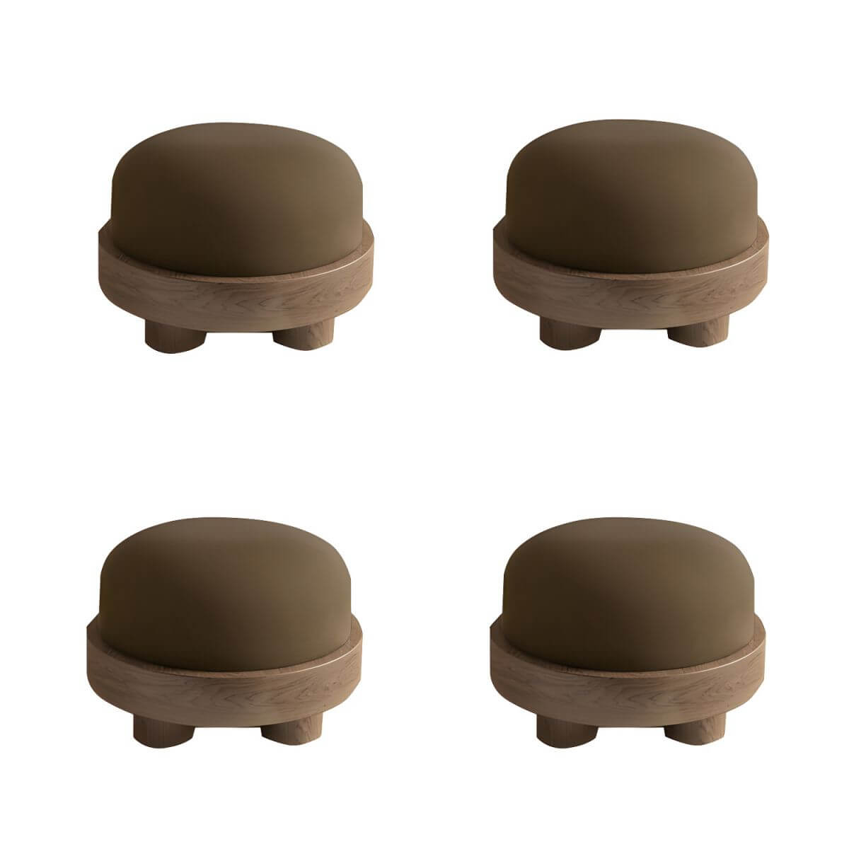 Modern Small Round Flannel Ottoman - Stylish & Functional Footrest, Storage Pouf for Living Room, Bedroom, or Nursery Decor | Cozy Home Accent Furniture