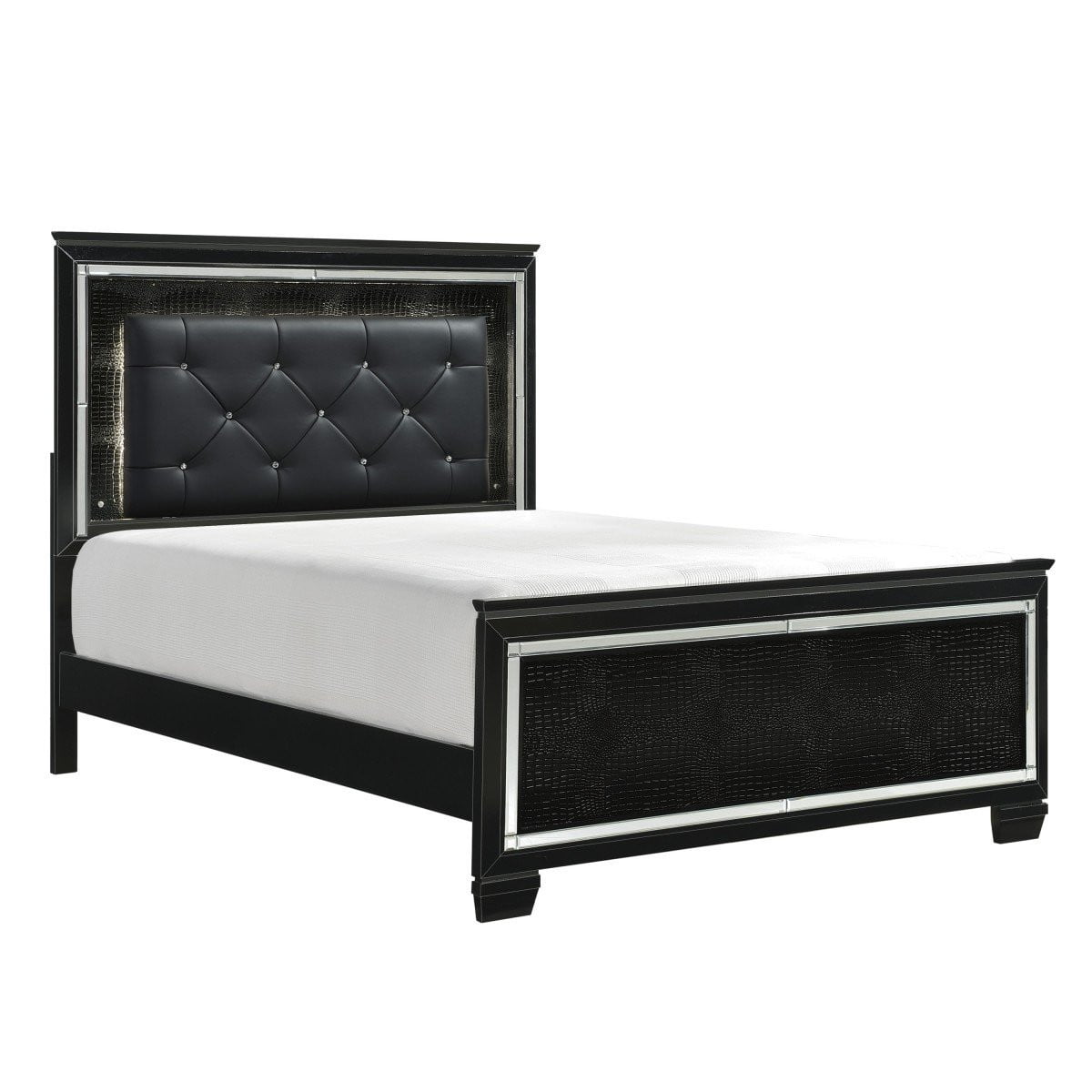Allura Black Bedroom Collection - Modern Luxury Bedroom Furniture Set for Master Bedroom & Guest Room Decor | Includes Bed Frame, Nightstands & Dresser