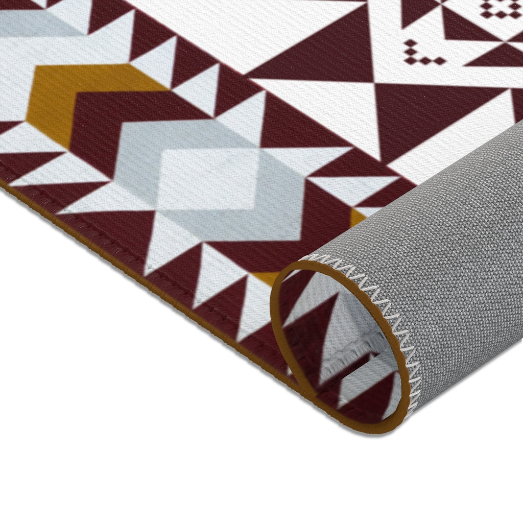Southwest Print Area Rugs - Handwoven Cabin Decor for Living Room, Bedroom & Office - Boho Chic Home Accessories