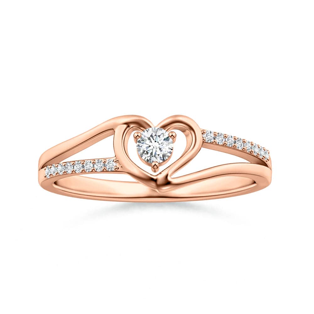 Lab Grown Diamond Heart Solitaire Promise Ring - 14K White Gold Engagement Ring for Women, Gift for Girlfriend, Anniversary & Valentine's Day Jewelry