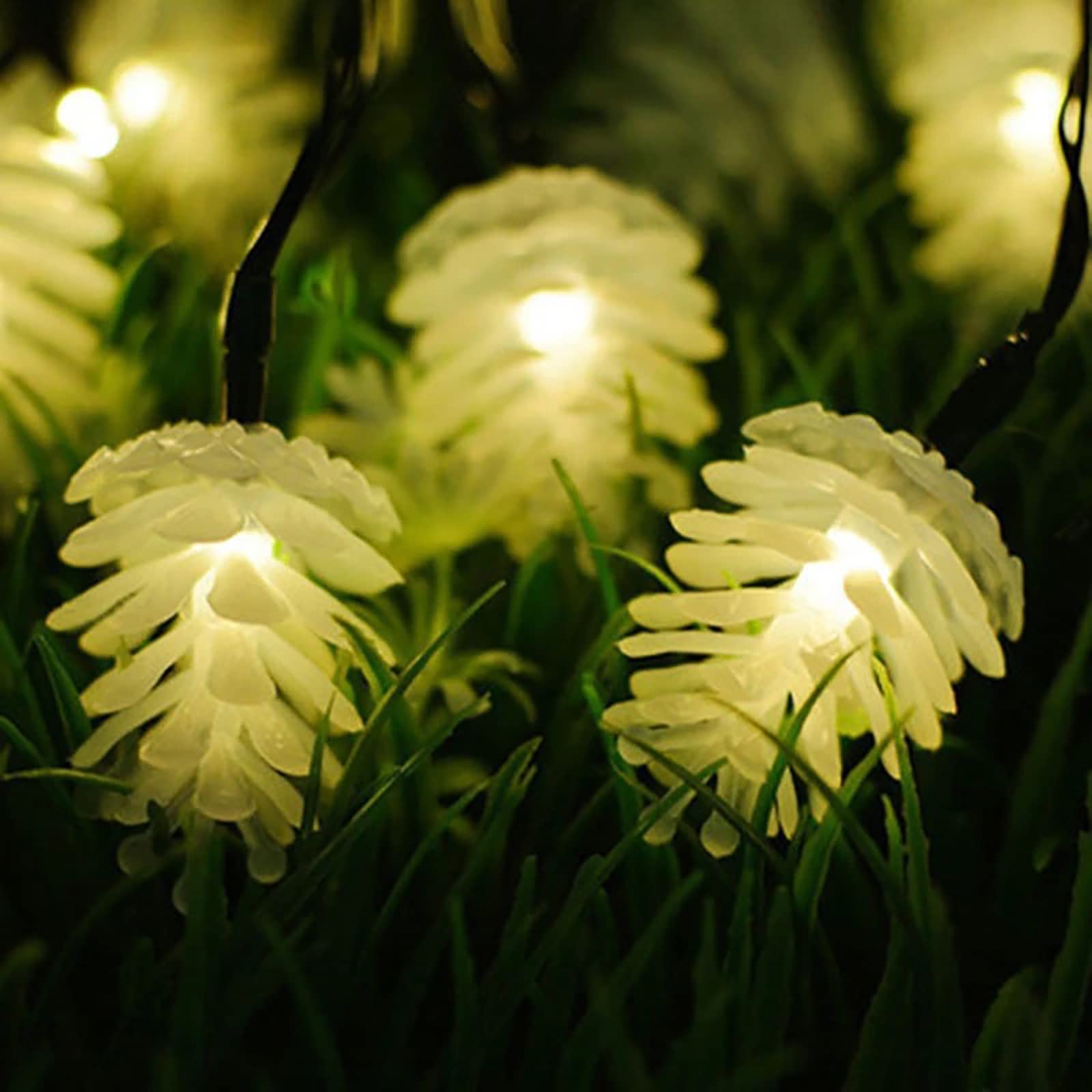 Waterproof Solar Christmas Pinecone String Lights - 20 LED Fairy Lights with 8 Modes (Warm White, 5m) for Outdoor Xmas Tree, Garden, Patio, Yard & New Year Decorations - Perfect for Holiday Lighting, Party Decor & Festive Atmosphere