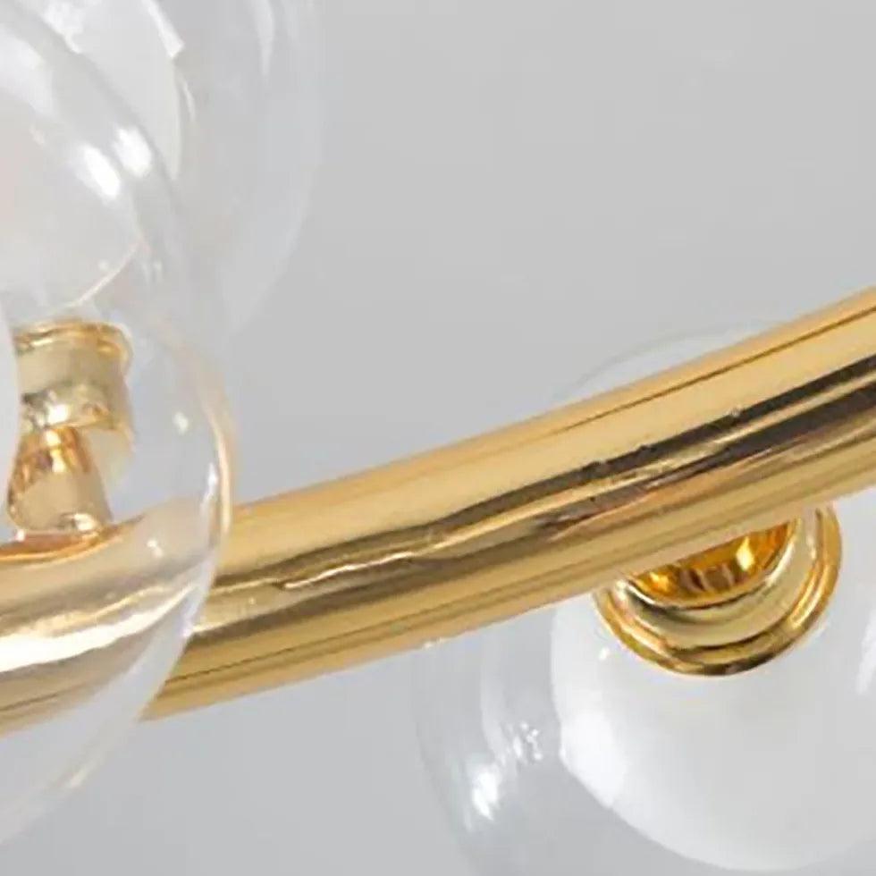Luxury Gold Glass Ball Chandelier Ring - Elegant Ceiling Light Fixture for Dining Room, Bedroom, and Living Room Decor