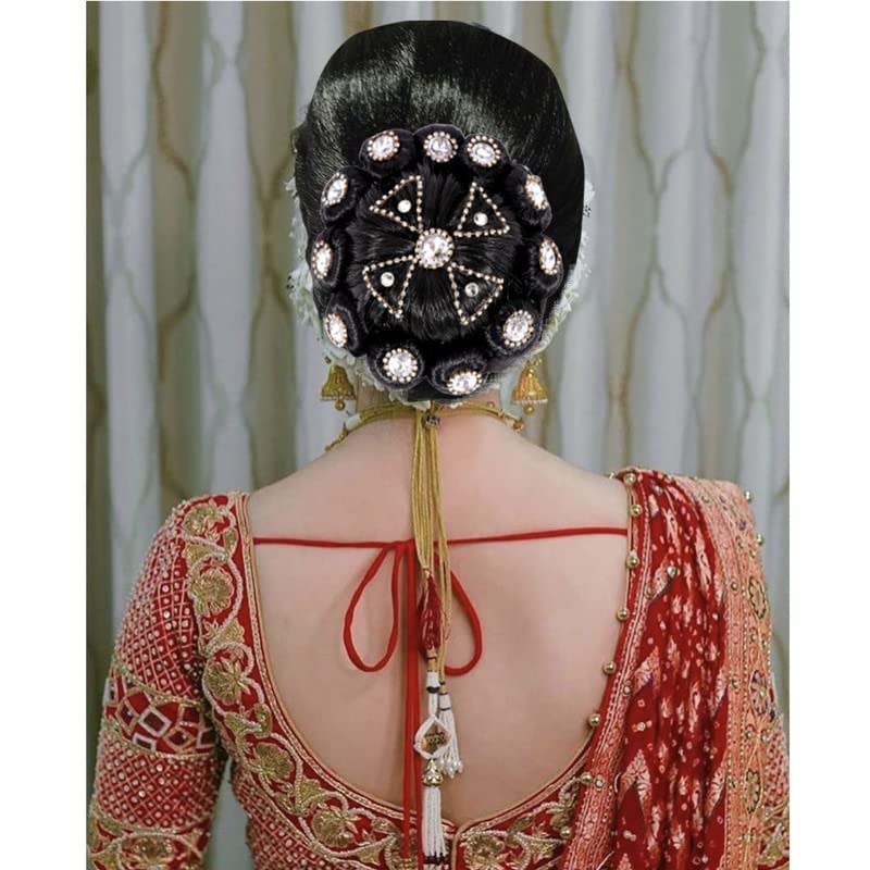 NAVMAV Artificial Hair Bun for Women & Girls – Elegant Wedding Bridal Hair Extension Juda Maker Accessory (1 Piece) – Perfect for Special Occasions & Cosplay