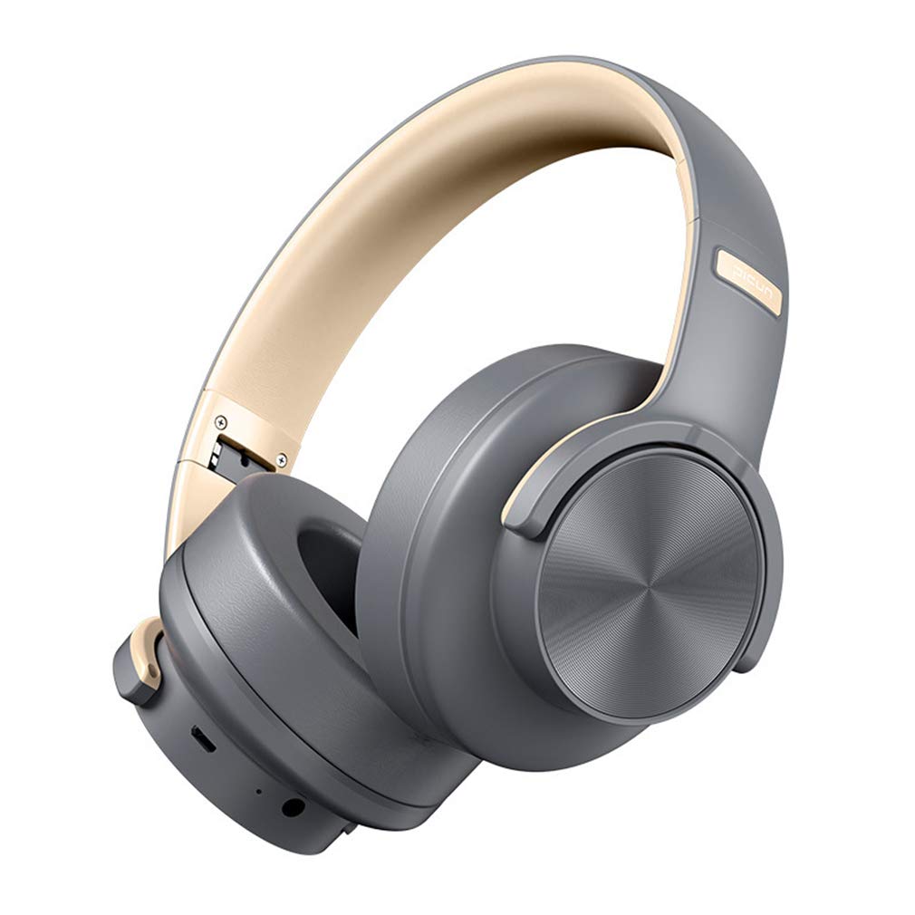 Foldable Wireless Bluetooth Headphones with Deep Bass & Noise Cancelling - 3D Stereo Over-Ear Headset for Computer, Mobile Phone, Gaming & Travel (Gray)